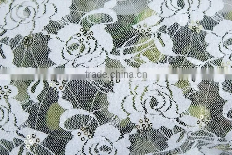 2016 new fancy cheap stretch embroidery sequined designer dress fabrics
