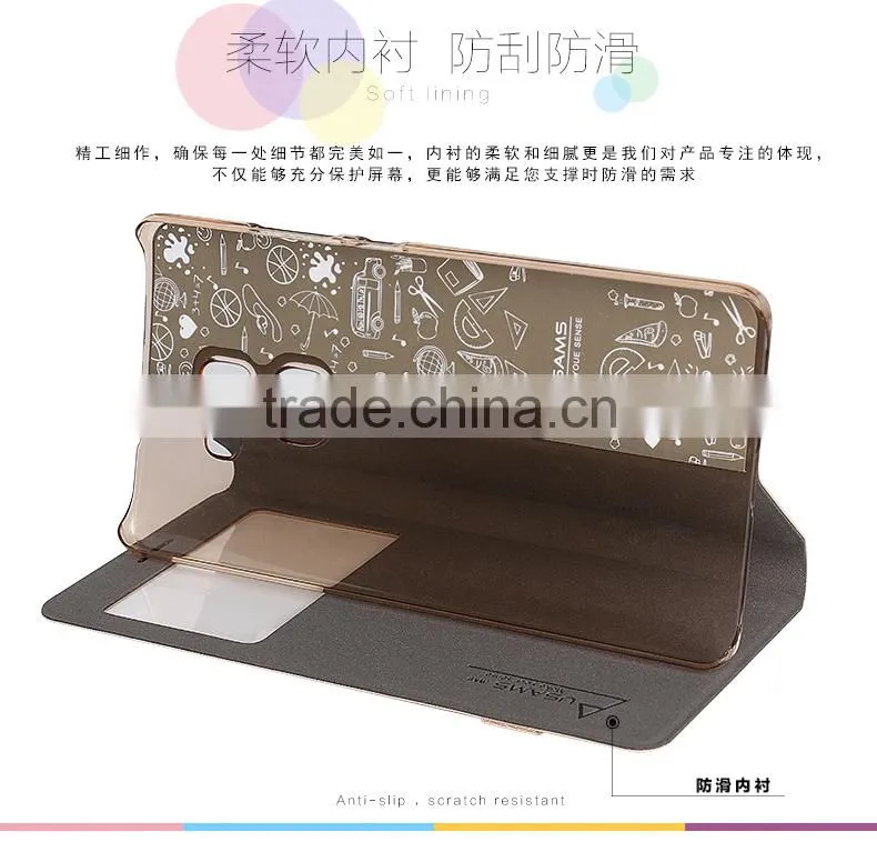 Original USAMS MUGE Series Flip Case For Huawei Mate S PU Leather Cover case with view Window MT-4668