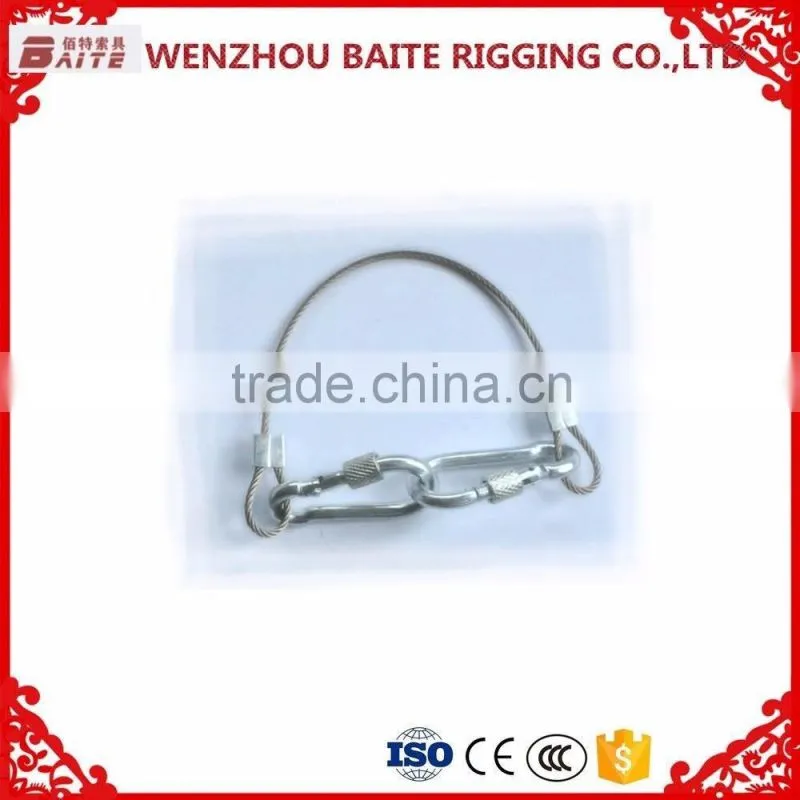 2mm Stainless steel wire rope with snap hook , stainless steel wire rope with quick link in rigging hardware manufacturer