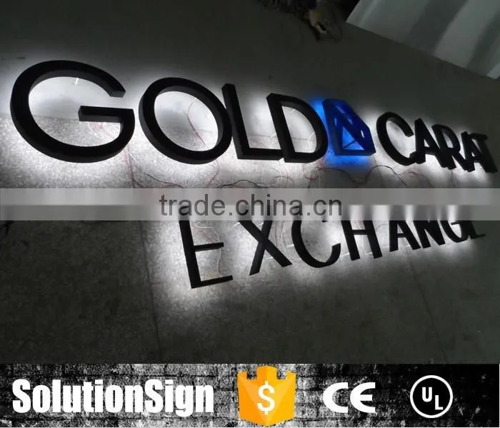 Custom led backlit stainless steel signs channel letters