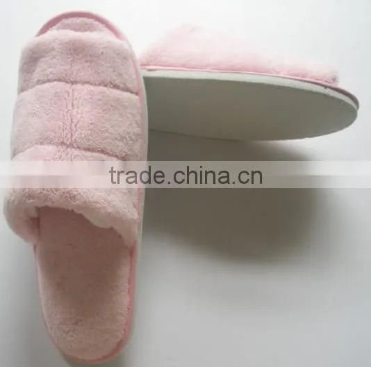 pink velvet hotel slippers(hotel amenity)