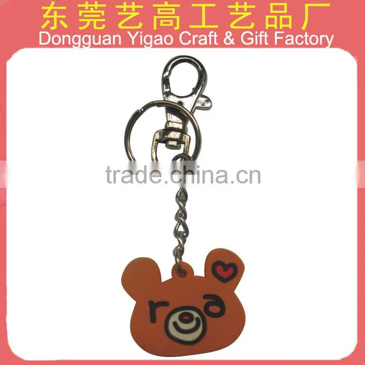 Soft PVC rabbit foot key chain