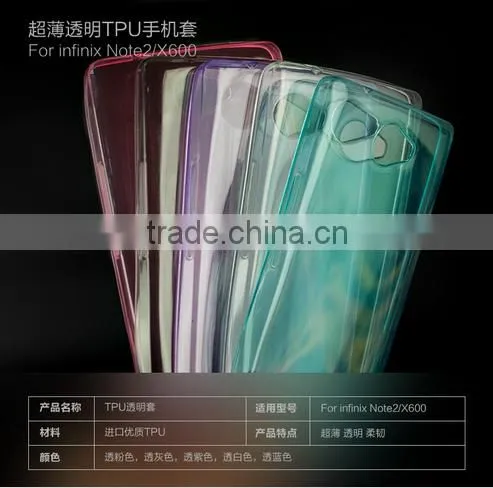 Keno 0.3mm Ultra Thin Clear Rubber Soft TPU Matte Back Cover Case for Infinix Note 2 X600