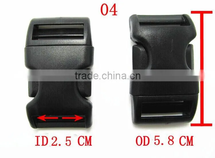 Black Plastic regulating buckle High Cost Performance Plastic Buckle for Bags&Belt in Different Sizes