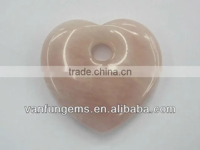 Natural rose quartz heart shape pendant