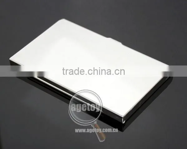 High Polished Mirror Effect Stainless Steel Blank Silver Metal Credit Card Holder