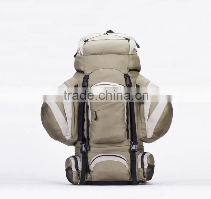 Waterproof khaki hiking backpack,camping backpack