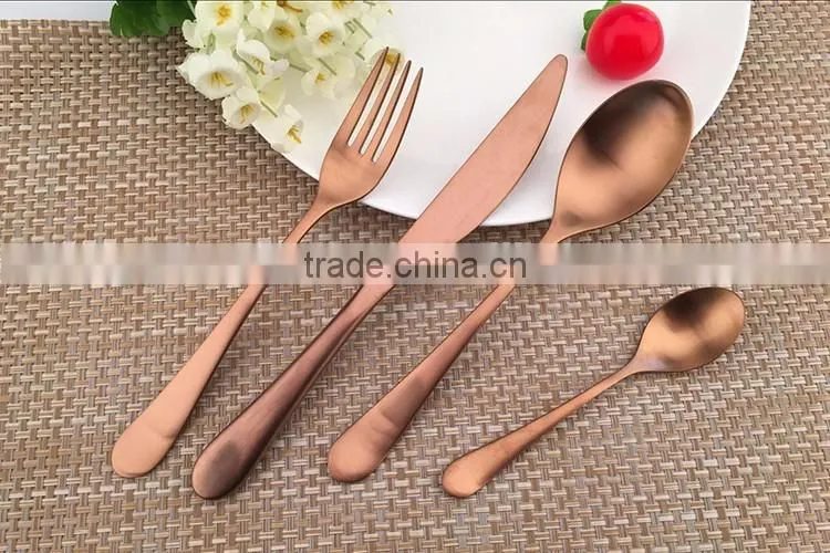 copper plated flatware cultery set 6063