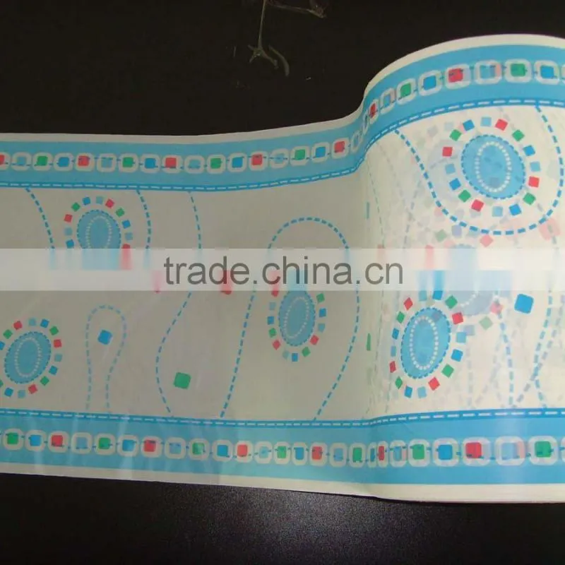 3 color High Quality print breathable PE film for baby diapers material