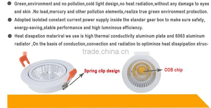 professional design indoor ceiling led down light 18W