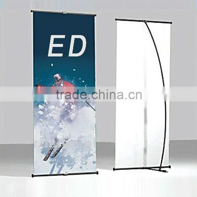 L shape roll up flex banner stand retractable indoor
