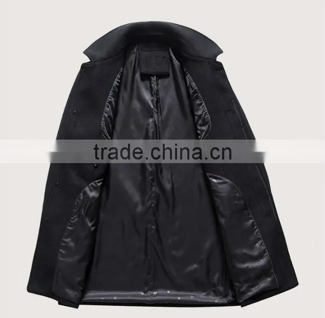 Manufacturers selling lapel pure color of new fund of 2015 autumn winters is han edition tide male cashmere trench coat on sale
