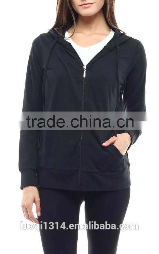 Ladies Winter Women Fitness Zip-up Hoodie Jacket