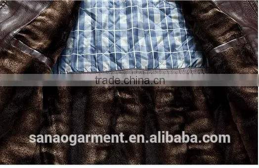 Business casual lapel with collars leather jacket for men wholesale