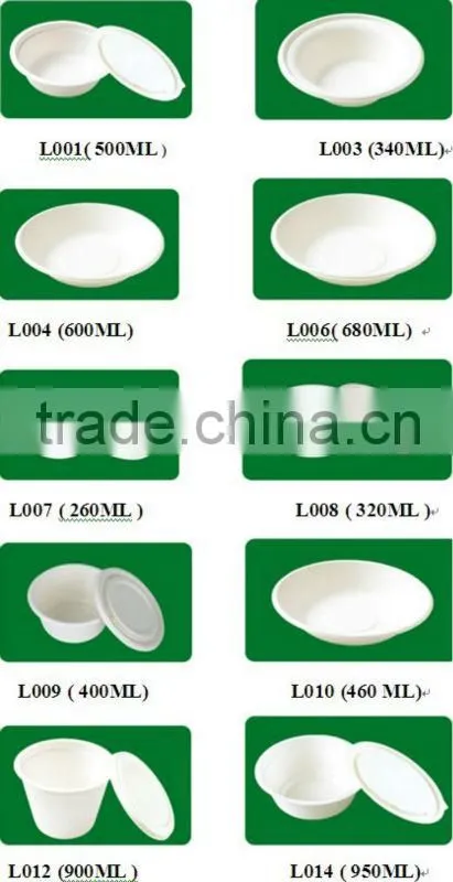 100% biodegradable disposable bamboo pulp Bowl
