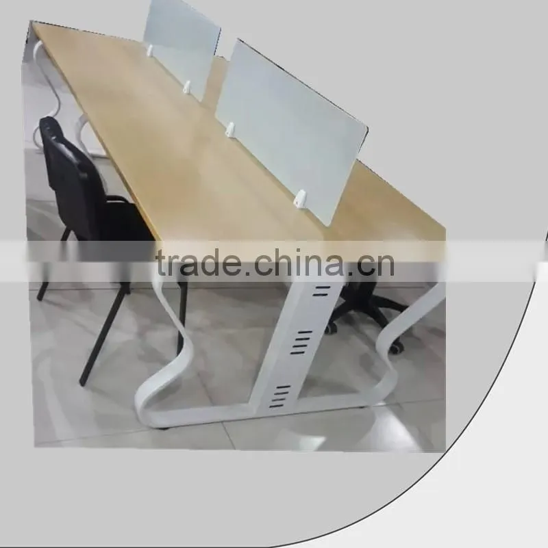 curve design modern steel and wooden top office table