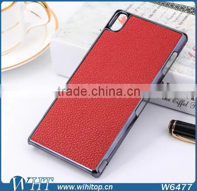 Alibaba Express Hot Sale PC Back Cover for Sony Z3 Case, Chrome Leather Case for Xperia Z3