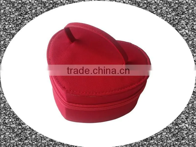 fashion Heart shape customized EVA fabric jewelry storage case