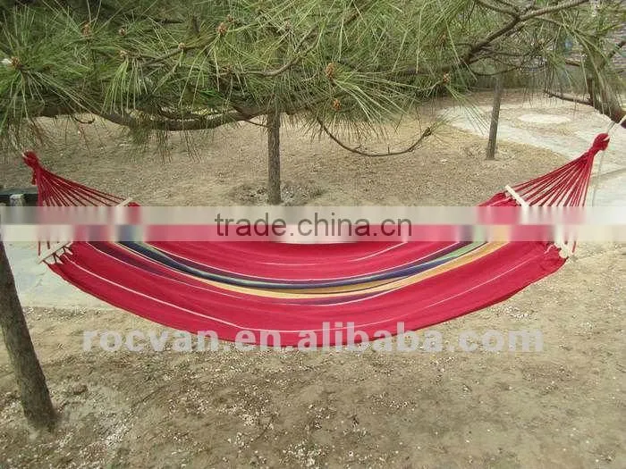 Canvas Hammock with Wooden Bar