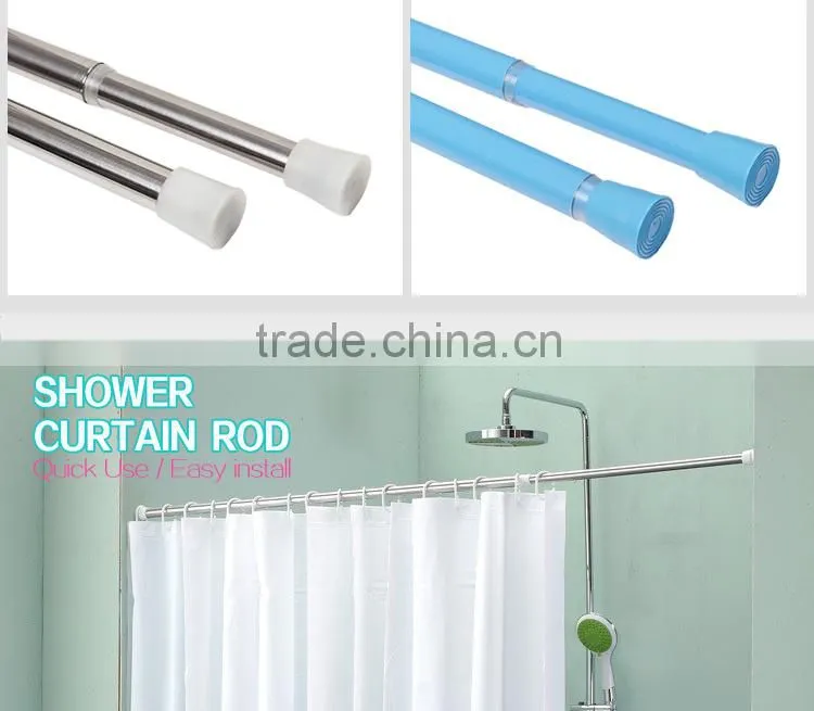 Spring Loaded Extendable Telescopic Shower rod, Adjustable Tension Shower Curtain Rod Rail Pole Rods Rails