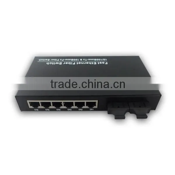China manufacturer fast ethernet 2 fiber 6 rj45 fiber optical ethernet switch