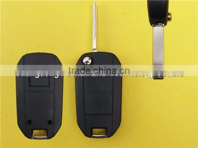 Peugeot remote key shell blank 2 button flip case with VA2 blade