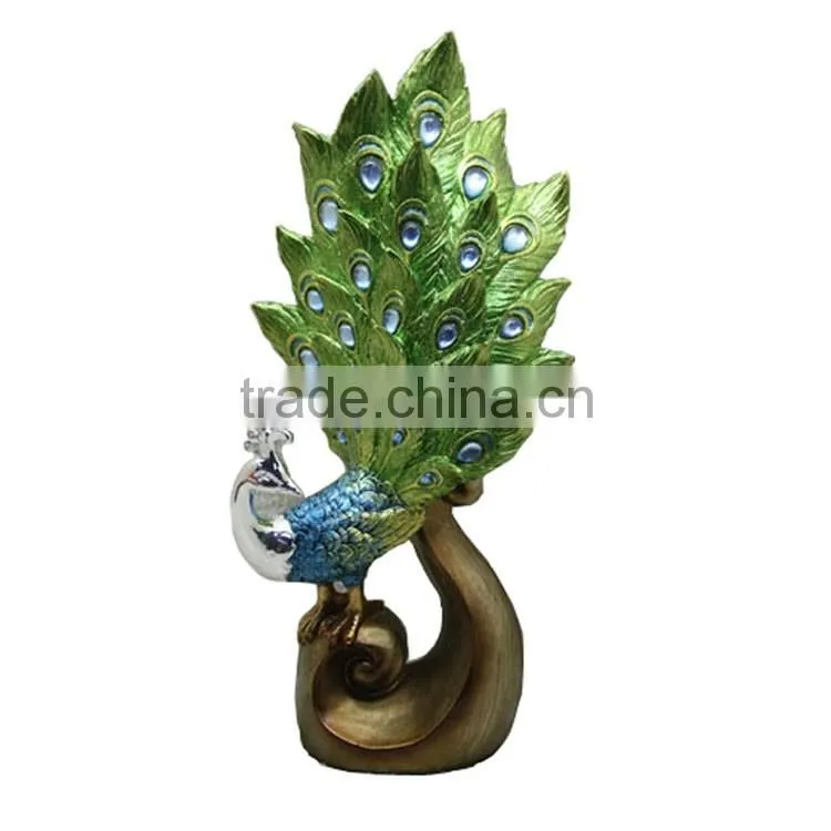 Resin Animal Figurine Ornate Peacock Statue Flower Pot for Sale