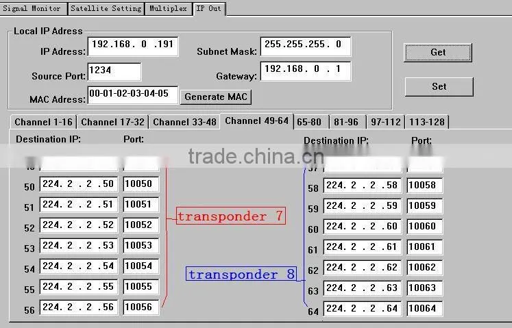 DVB-S/S2*8-SPTS IPTV Gateway(DisEqc/22KHz,8*DVB-S2 tranponders in,SP-TS UDP/multicast/Gigabit out)