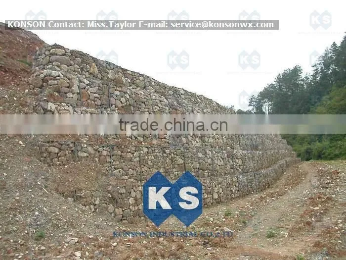 3x1x1m Galvanized Gabions/Gabion Wall/Retaining Wall Blocks(Wuxi Konson Factory)