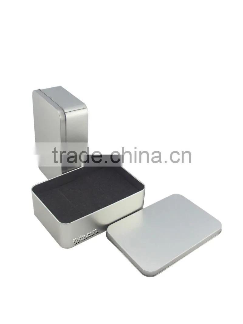 metal storage box, metal showing box, tin box with sponge