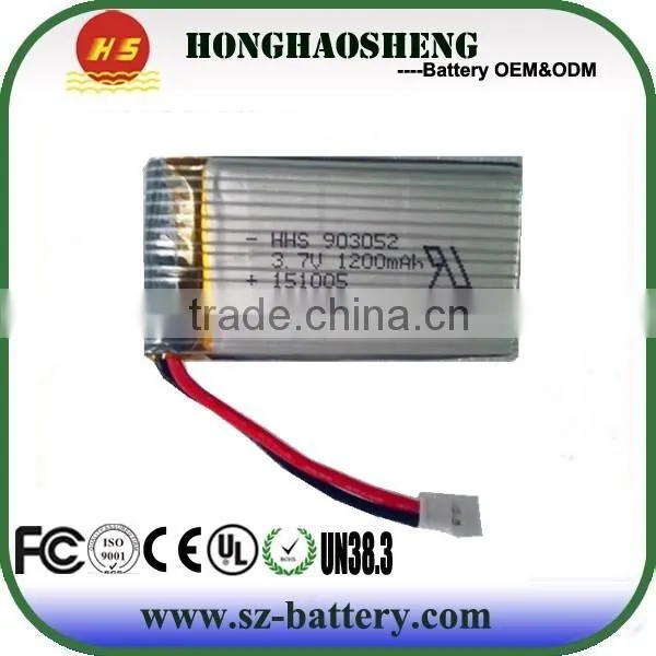 High rate symax5x5cx5sw battery 25C 903052 3.7v 1200mah rechargeable lipo battery 903052 rc helicopter replacement battery