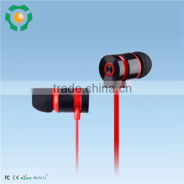 Best fashion flat cable earphone stereo earbuds with mic for smart mobile phone