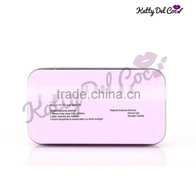 Best quality wooden handle 7pcs cute makeup brush set hello kitty makeup brush set