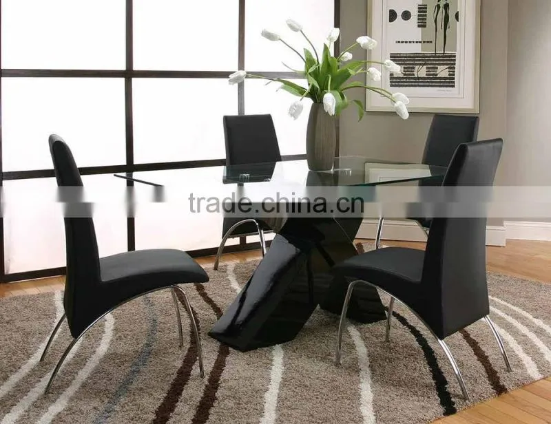 Space saving modern dining table with 4 chairs