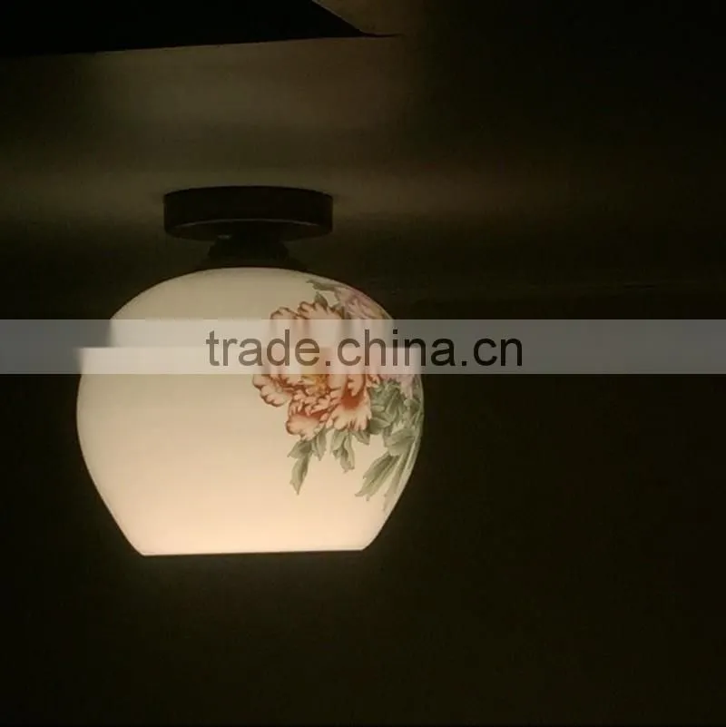 Antique LED ceiling lights Beautiful Chandelier Jingdezhen Egg sehll Porcelain Light for Dining Bedroom Hotel China ceiling lamp