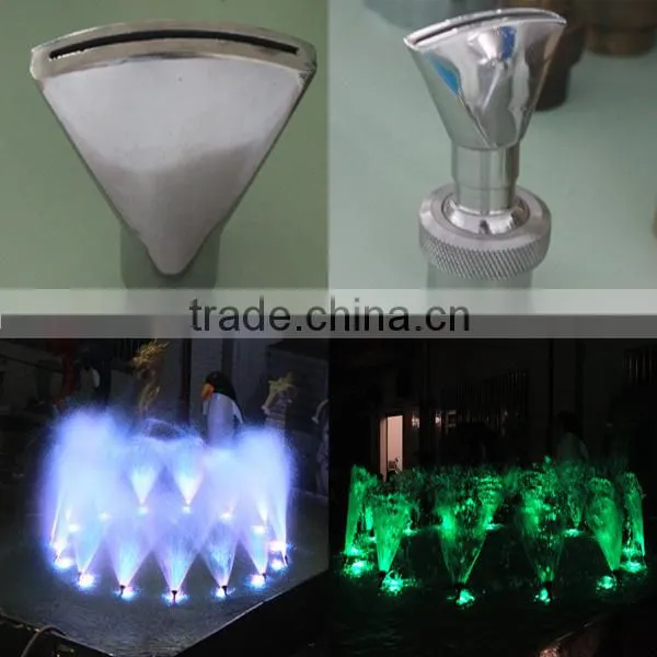 Outddor indoor square water fountain accessories brass and stainless steel head jet fountain nozzle
