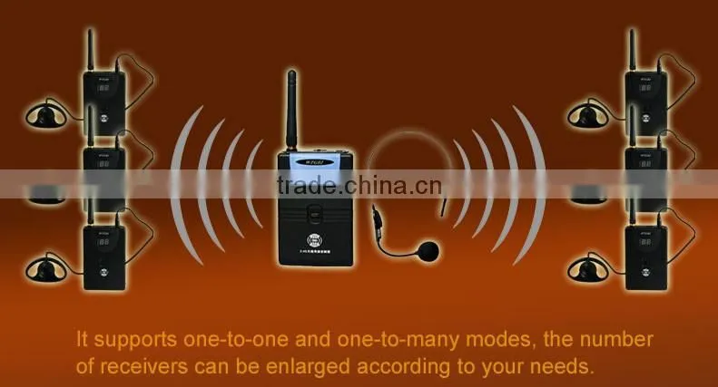 TP-Wireless Tour Guide System for Church, Simultaneous Translation, Meeting, Museum Visiting 1 transmitter 5 Receivers