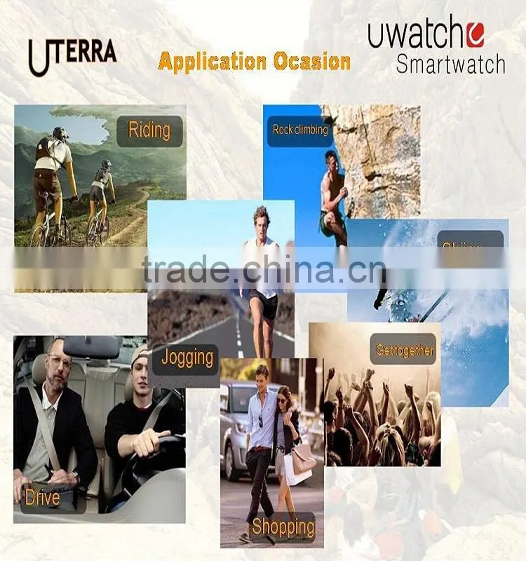 Waterproof Watch U TERRA smartwatch WristWatch Pedometer Calls Compass IPS Screen Ip68 For Android iPhone Samsung S5 Note 4 U8