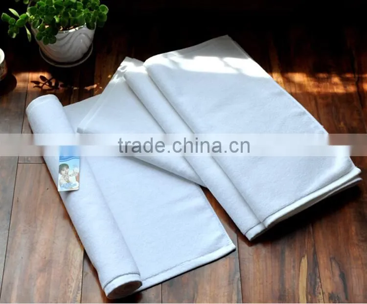 Rectangle Thickness Cotton Fabric Hotel Used White Custom Bath Mat