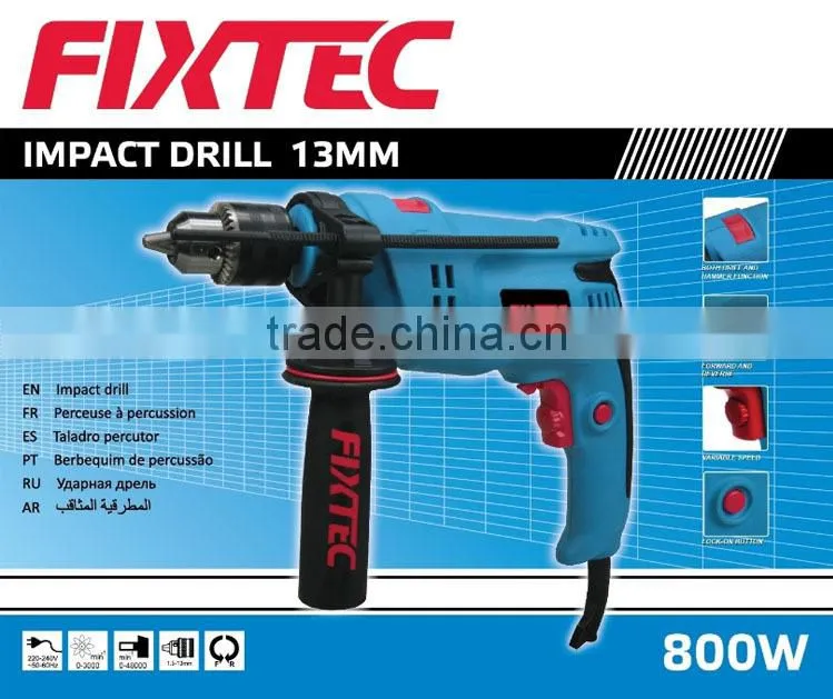 FIXTEC new product Power Tool 800W 13mm Impact Drill Hammer Drill