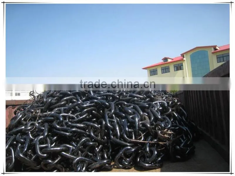 HDG or black U3 dia 12.5-75mm marine stud link anchor chain