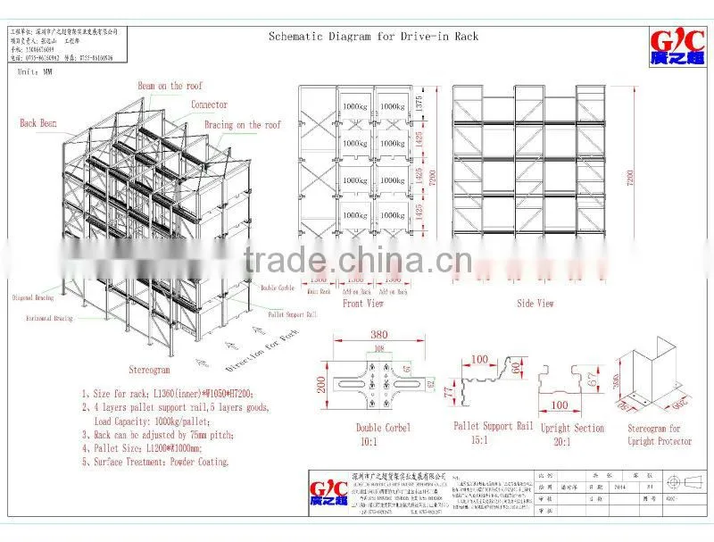 Adjustable Drive-in Heavy Duty Warehouse Rack