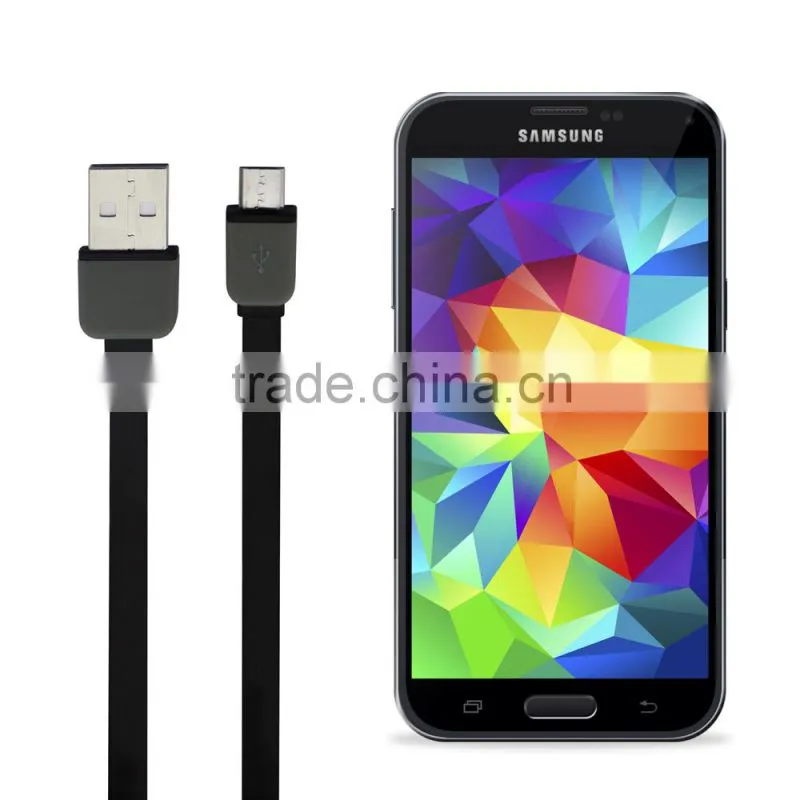 2015 best flat cord wire and data cable hot selling flat usb cable charger for all smart phone