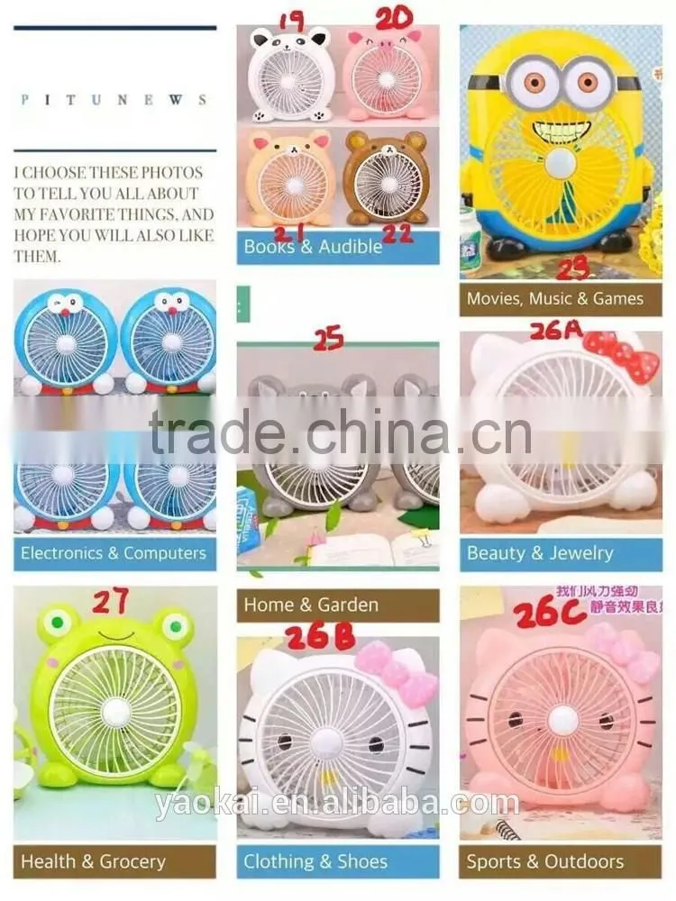 2016 New Fish Electric Rechargeable Foldable Handheld Portable Handy Rechargeable Mini Fan