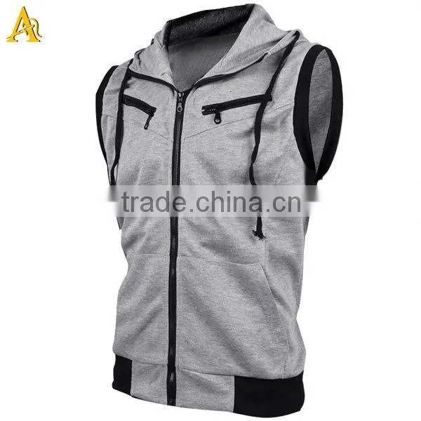 red sleeveless hoodie zip up mens sleeveless hoodie