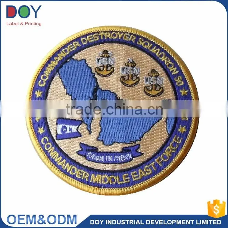 Wholesale high quality customized designed washable eco-friendly garment fabric embroidery badges