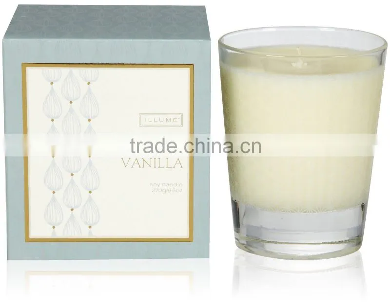 Twilight Vanilla Fancy Design Aroma Pure Soy Wax Candle in glass jar