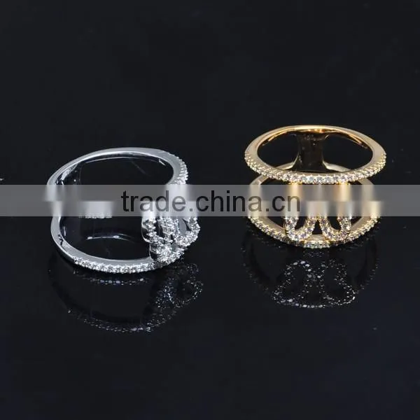 New designs finger ring 18K real gold plated latest gold finger ring designs