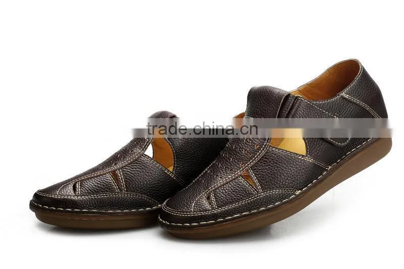 comfortable genuine leather men sandals height incresing men shoe
