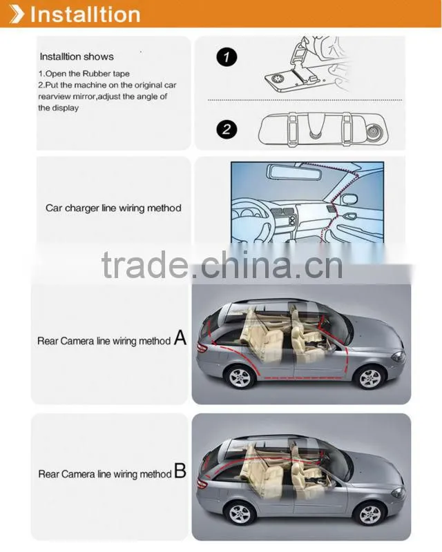 GPS tracking rear view mirror dash cam